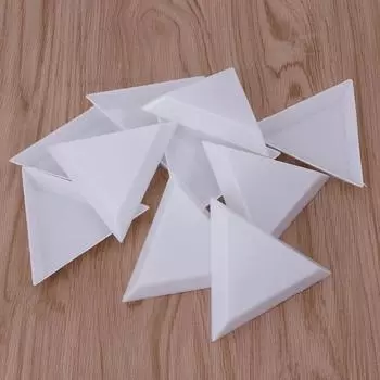 10шт пластиковые треугольные стразы бусины хрустальные лотки для дизайна ногтей белые 1