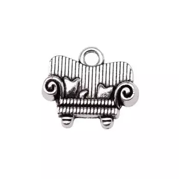 10шт Подвески для Дивана Подвески Античное Серебро Цвет Цинковый Сплав 17X14мм