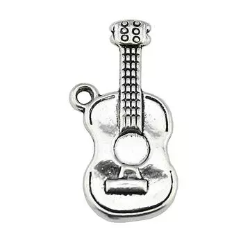 10шт подвески для гитары античное серебро цвет цинковый сплав 24х11мм