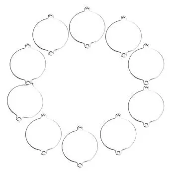 10шт подвески из нержавеющей стали разъем для изготовления ювелирных изделий 19.5mm серебряный