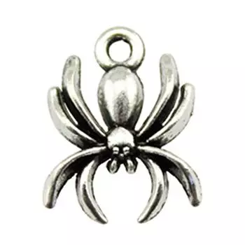 10шт подвески-пауки античное серебро цвет цинковый сплав 15мм