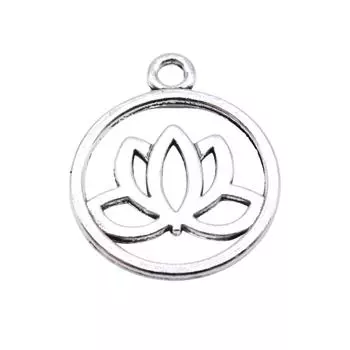 10шт подвески в виде лотоса античное серебро цвет цинковый сплав 20х24мм