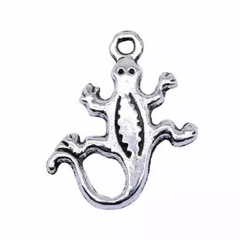 10шт подвески в виде ящерицы античное серебро цвет цинковый сплав 12х18мм
