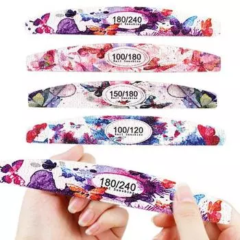 10шт простая операция Маникюрные файлы Простые в использовании Полезные красочные лаки для ногтей Шлифовальные буферные полосы зелёный