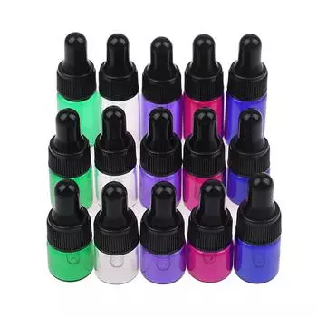 10шт янтарные стеклянные бутылки 3/2/1 мл для эфирных масел со стеклянной пипеткой 1ml розы красного