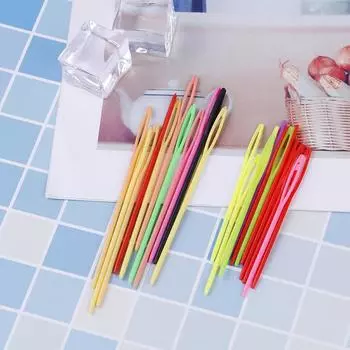 10шт разноцветные пластиковые швейные иглы Diy Craft аксессуары вязать швейные иглы 1