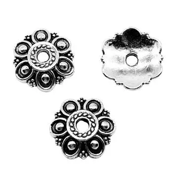 10шт Шапочки для бусин Ювелирные изделия Аксессуары Античное серебро Цвет Цинковый сплав 12X12мм