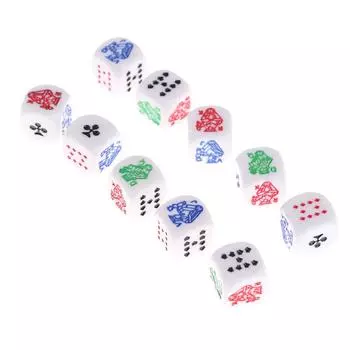10шт шестигранных игральных костей для покера Casion Poker Card Liar S Dice Game Accessories