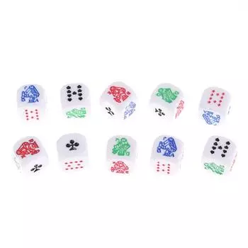 10шт шестигранных игральных костей для покера Casion Poker Card Liar S Dice Game Accessories