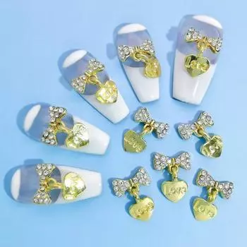 10шт сплав ногтей шармы творческая форма хорошая ослепительная 3D металл роскошь художественные украшения H