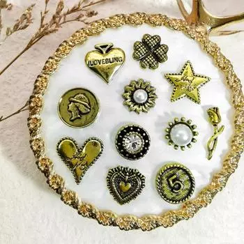 10шт / сумка несколько стилей украшения для ногтей деревенские отделки нежный творческий цветок любовь сердце медведь стиль декор C