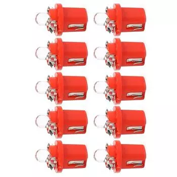 10шт T5 B8.5D светодиодный автомобильный светильник, автоматические лампочки на приборной панели, приборная панель (красный)