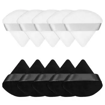 10шт. Треугольные пуховки-спонжи для макияжа лица для рассыпчатой пудры Косметический инструмент