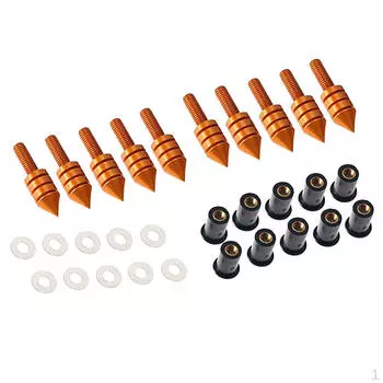 10шт Универсальный винт для ветрового стекла с ЧПУ, 5 гаек, оранжевый