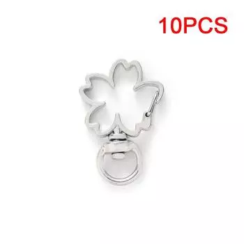 10шт вишни полые брелок для ключей Diy аксессуары застежка-лобстер серебряный