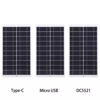 10W 5V Solar Panel Solar Charging Panel for Phones Car Camping Hiking Power Bank 2