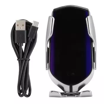 10W Wireless Car Charger R1 Infrared Automatic Induction Mobile Phone Car Air Outlet BracketSilver серебряный