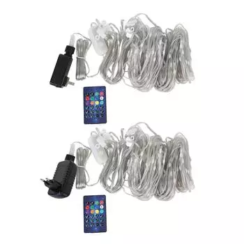 10x10 футов Умная гирлянда Fairy 300 светодиодов Изменение цвета RGB Синхронизация музыки и голоса Управление через приложение Curtai EU Plug 200-240V