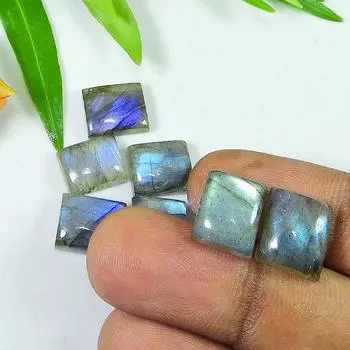 10X12MM Rainbow Labradorite Octagon Cabochon Loose Gemstone 7Pcs Lot 44Cts LM-1150