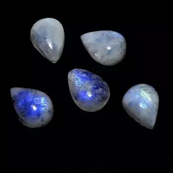 10X13MM натуральный радужный лунный камень 5 шт грушевидный кабошон россыпью драгоценный камень 27 crt RML-37