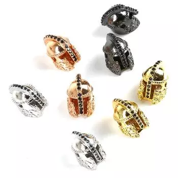 10x15 мм Рыцарский шлем круглые винтажные бусины-проставки для изготовления ювелирных изделий своими руками золотой