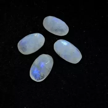 10X16MM натуральный радужный лунный камень, огранка «Клетка», 34 карата. Овальный драгоценный камень 4 шт. Лот RML-460