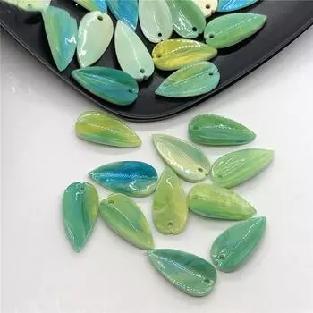 10x19 мм 10 шт., материал из бисера, головной убор, брошь, аксессуары, модная имитация ракушки, лист ландыша, листья бусины, сделай сам, бамбуковый ацетат, ручная работа