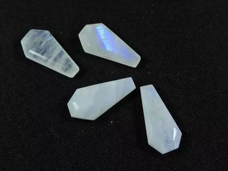 10X20 мм Радужный лунный камень для гроба, драгоценный камень радужной огранки, 4 шт., лот RML-846