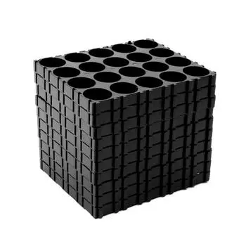 10x 18650 Аккумулятор 4x5 Прокладка для ячеек Комплект излучающего корпуса Пластиковый держатель тепла Черный