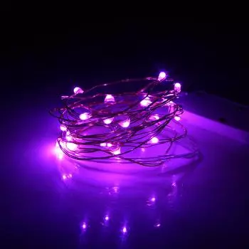 10X 2M светодиодные гирлянды на батарейках, фиолетовый микро-звездный свет