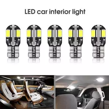 10X Автомобильный сигнальный фонарь T10 W5W Led 5730 8Smd Светодиодный фонарь 12 В Автомобильный купольный фонарь Боковой клин автомобиля Задний фонарь Стоп-сигнал Автомобильные аксессуары