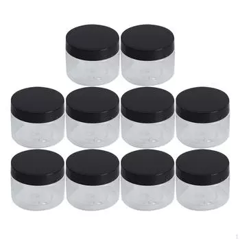 10x баночек для лосьона с крышками 30 мл герметичные прозрачные круглые мини многоразовые для хранения