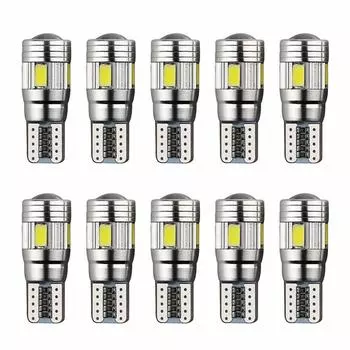 10X Белый свет T10 501 194 W5W 5630 LED 6SMD Лампа габаритного света автомобиля Потолочный свет для чтения