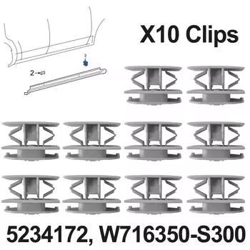 10x для Ford Kuga Escape Mondeo Fusion Cmax Transit Ecosport Боковая юбка Порог Панель Молдинг Накладка Зажимы Фиксатор штифта