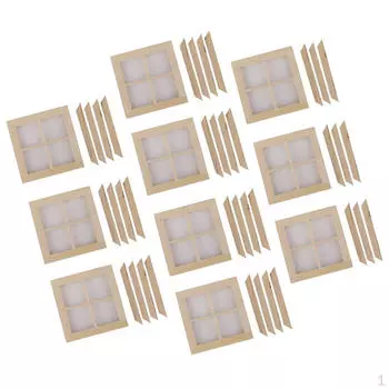 10x Dolls House Miniature Builders DIY 4 Light Window with Mouldings 1:12 Scale