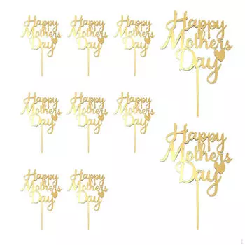 10x Happy Mother s Day Cake Toppers Cupcake Mothers Decorations