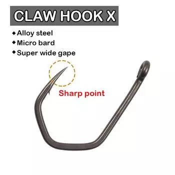 10x крючков для ловли карпа Micro Bard, сверхширокие крючки-коготь с покрытием PTFE и высоким содержанием углерода, нержавеющая сталь для рыболовной оснастки с волосяным креплением, размер 2/4/6/8