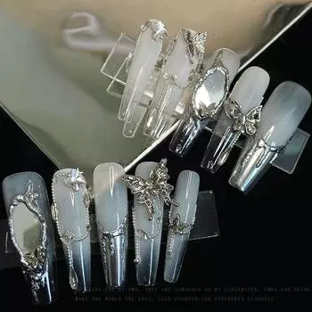 10x Подвески для дизайна ногтей в виде бабочек, 3D-амулеты из сплава, подвески для ногтей в виде бантов, украшения для акриловых ногтей 2