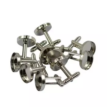 10x пустой круглый ободок с кабошоном, основа для запонок, формальные запонки «сделай сам» 16mm