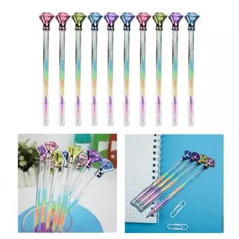 10x Радужная гелевая ручка, цветная радужная ручка, большая алмазная ручка, блестящая неоновая гелевая ручка для письма, рисования, ведения дневника, набросков
