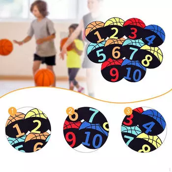 10x Sports Training Markers Soccer Number Signs Floor Spots Mark Pad for Activities