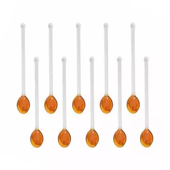 10x стеклянных чайных ложек, которые можно мыть в посудомоечной машине, для размешивания кофе в баре коричневый