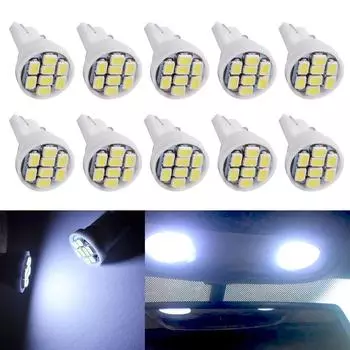 10X T10 1206 8Led Автомобильный светодиодный внутренний свет 194 168 192 W5W 3020 Автоматическое клиновое освещение DC 12 В Лампа номерного знака ParkingTail Light белый