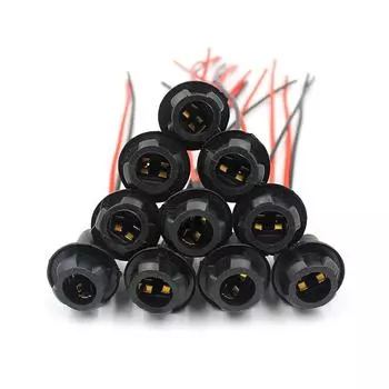10x T10 5050 Автомобильная розетка, удлинитель, светодиодный светильник, держатель цоколя лампы A чёрный