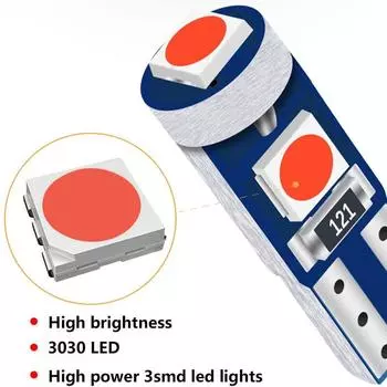 10X T5 3SMD светодиодов супер яркий 3030LED приборная панель автомобиля светодиодный светильник салона автомобиля боковой клиновой свет T5 белый