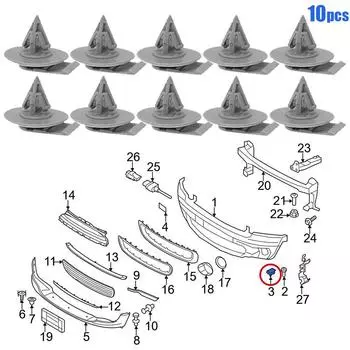 10x Внешняя отделка крыла, панель, арка, зажим для BMW Mini Cooper R50 R53 R56 R58 Clubman R55 Cabrio R52 R57 Roadster