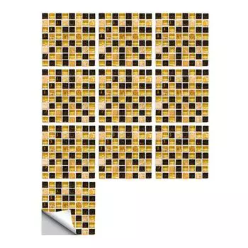 10x Yellow Black Marble Peel And Stick Wallpaper Home Decor Effortlessly Self Adhesive Wall Tiles