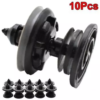 10x зажимы для карточек внутренней дверной панели для VW Volkswagen Touran Tiguan Golf Passat Polo, автомобильные пластиковые заклепки, крепежные детали чёрный