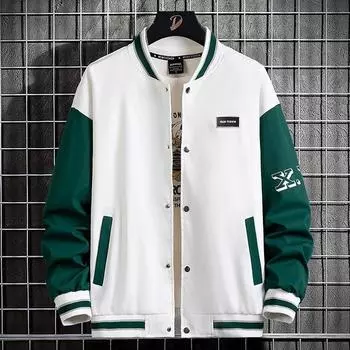 10XL плюс размер бейсбольная куртка мужская модная повседневная лоскутная куртка пальто мужская университетская куртка пальто большого размера M чёрный