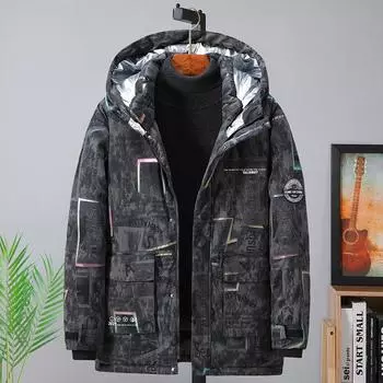 10XL зимняя мужская стеганая куртка свободная плюс толстый плюс размер стеганая куртка трендовая очень большая стеганая куртка 10XL чёрный